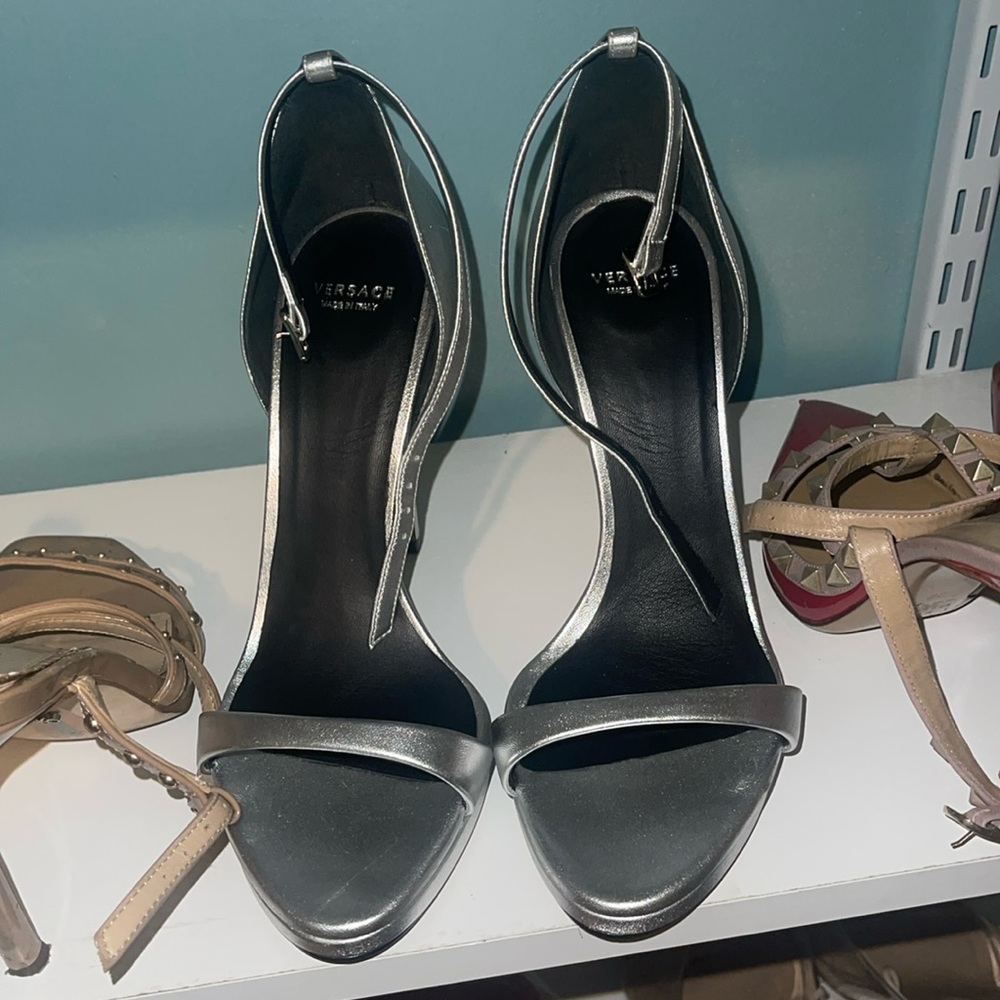 Silver Versace Heels